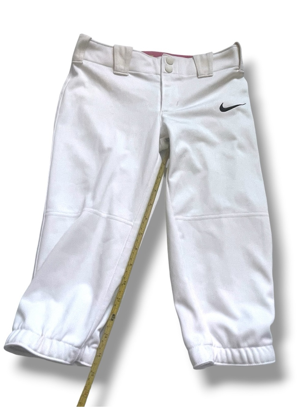 Nike Softball Pants White Knicker Stretch Athletic Uniform Pants Y2K Sporty Kids - Picture 7 of 8